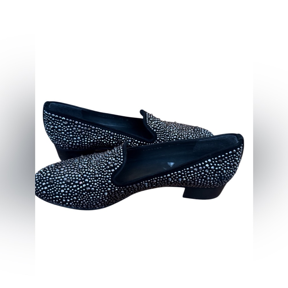 Stuart Weitzman Slipbead Suede Studded Loafers